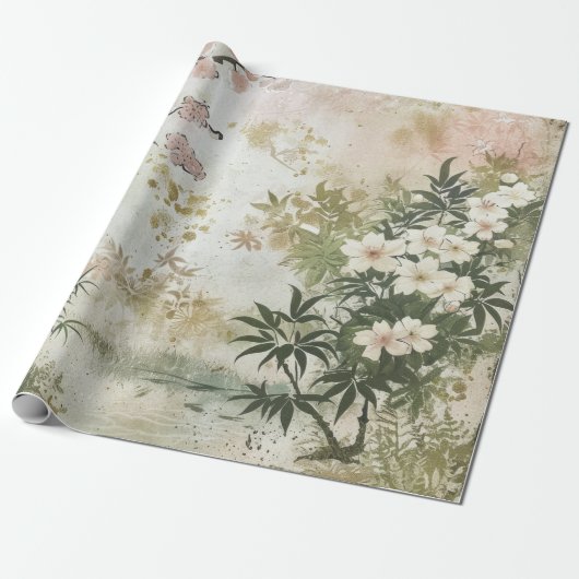 Kirschblüten-Gartenszene (6) Geschenkpapier (Ungerollt)