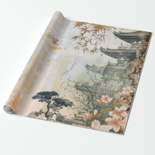Kirschblüten-Gartenszene (7) Geschenkpapier