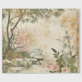 Kirschblüten-Gartenszene (8) Geschenkpapier (Flach)