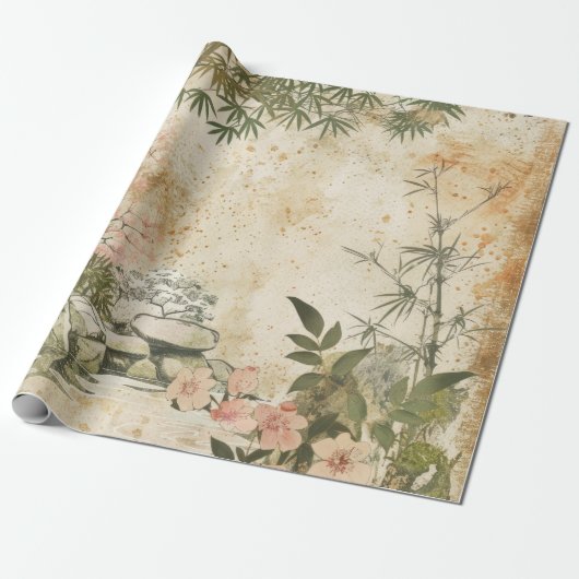 Kirschblüten-Gartenszene (8) Geschenkpapier (Ungerollt)