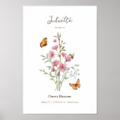 Kirschblüten-Geburtsmonats-Blumenposter Poster (Vorne)