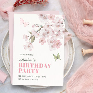 Kirschblüten Geburtstag blühen Einladung
