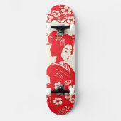 Kirschblüten-Geisha II Skateboard (Vorderseite)
