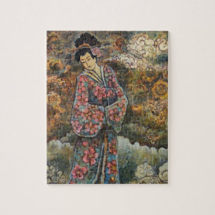 Kirschblüten-Geisha, Kunst-Produkte Puzzle