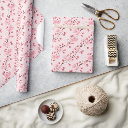 Kirschblüten-Geschenkpapier, rosa Sakura-Geschenk  Geschenkpapier (Kunsthandwerk)