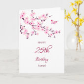 Kirschblüten glücklich Geburtstag Pink Weiß Karte (Gelbe Blume)