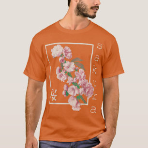Kirschblüten-Grafik Vintage Japanische Sakura Kan T-Shirt
