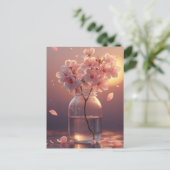 Kirschblüten-Grußkarte - Elegante handgezeichnete Postkarte (Stehend Vorderseite)