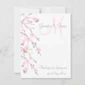 Kirschblüten-Hochzeit danken Ihnen kardiert Front Dankeskarte (Rückseite)