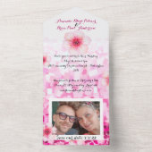 Kirschblüten Hochzeit einladen & rett Datum Foto All In One Einladung (Innen Boden)