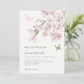 Kirschblüten Hochzeit Einladung (Stehend Vorderseite)