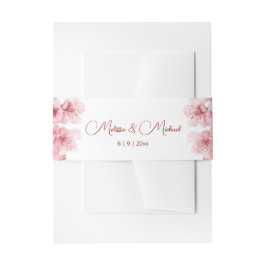 Kirschblüten-Hochzeit in Rosa und Weiß Einladungsbanderole