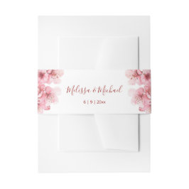 Kirschblüten-Hochzeit in Rosa und Weiß Einladungsbanderole