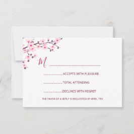 Kirschblüten-Hochzeit RSVP Karte
