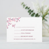 Kirschblüten-Hochzeit RSVP Karte (Stehend Vorderseite)