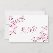 Kirschblüten-Hochzeit RSVP Karte (Rückseite)