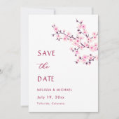Kirschblüten-Hochzeit Save The Date (Vorderseite)