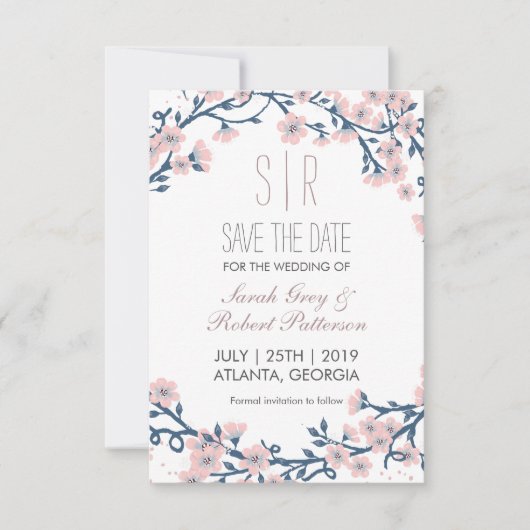 Kirschblüten-Hochzeit - Termin vormerken Save The Date (Vorderseite)