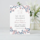 Kirschblüten-Hochzeit - Termin vormerken Save The Date (Stehend Vorderseite)