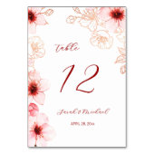 Kirschblüten Hochzeit Tischnummer (Rückseite)
