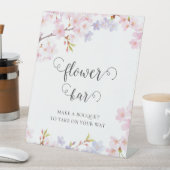 Kirschblüten-Hochzeitsdusche Blumenbar Sockelschild (In Situ)