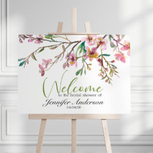 Kirschblüten-Hochzeitsdusche-Plakat in Rosa Poster