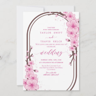 Kirschblüten-Hochzeitseinladung für den Frühling Einladung