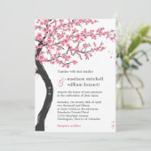 Kirschblüten Hochzeitseinladungen Einladung (Stehend Vorderseite)