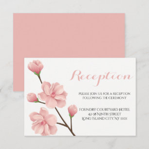 Kirschblüten-Hochzeitsempfang in Rosa Einladung