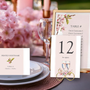 Kirschblüten-Hochzeitsempfang Tischnummer