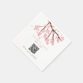 Kirschblüten-Hochzeitsfoto-Upload-QR-Code Serviette (Ecke)