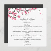 Kirschblüten-Hochzeitskarte Menükarte (Vorne/Hinten)