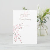 Kirschblüten-Hochzeitskirchenprogramme Einladung (Stehend Vorderseite)