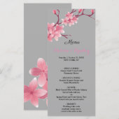 Kirschblüten-Hochzeitsmenü Programm (Vorne/Hinten)