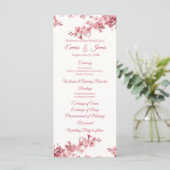 Kirschblüten Hochzeitsprogramm Vorlage (Stehend Vorderseite)