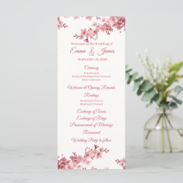 Kirschblüten Hochzeitsprogramm Vorlage
