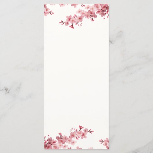 Kirschblüten Hochzeitsprogramm Vorlagen. Programm (Rückseite)