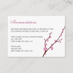 Kirschblüten-Hochzeitsunterkunft-Karten Begleitkarte