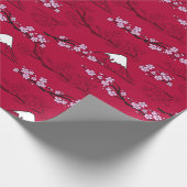 Kirschblüten im asiatischen Stil Mt. Fuji & Red BG Geschenkpapier (Ecke)