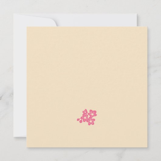 Kirschblüten im Rosa und im Elfenbein Einladung (Rückseite)