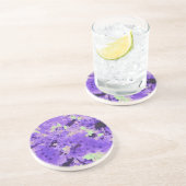 Kirschblüten im Violett-Untersetzer Sandstein Untersetzer (Seite)