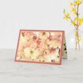 Kirschblüten in Creme und rosa Grußkarte Karte (Gelbe Blume)