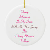 Kirschblüten in der Schnee-Verzierung Keramikornament (Hinten)
