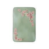 Kirschblüten in rosa und Aquamarin Badematte (Vorderseite Vertikal)