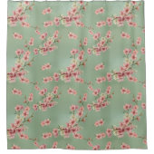 Kirschblüten in rosa und Aquamarin Duschvorhang (Vorderseite)