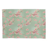 Kirschblüten in rosa und Aquamarin Kissenbezug (Vorderseite-Links)