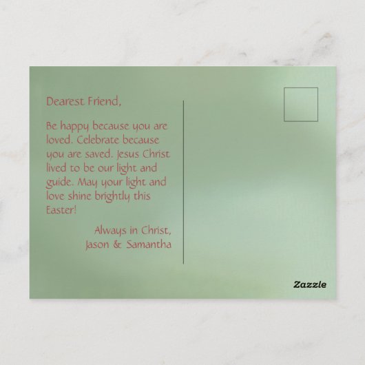 Kirschblüten in rosa und Aquamarin Postkarte (Rückseite)