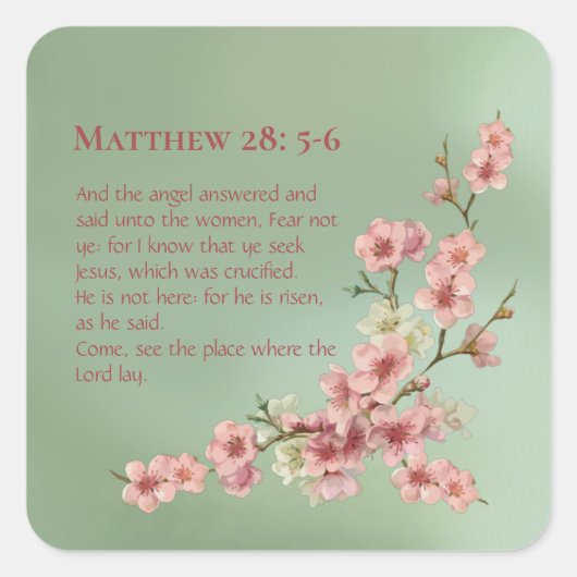 Kirschblüten in rosa und Aquamarin Quadratischer Aufkleber (Vorderseite)