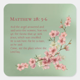 Kirschblüten in rosa und Aquamarin Quadratischer Aufkleber