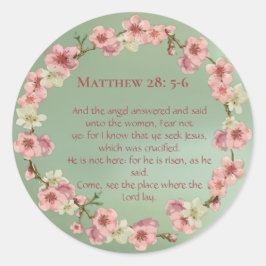 Kirschblüten in rosa und Aquamarin Runder Aufkleber